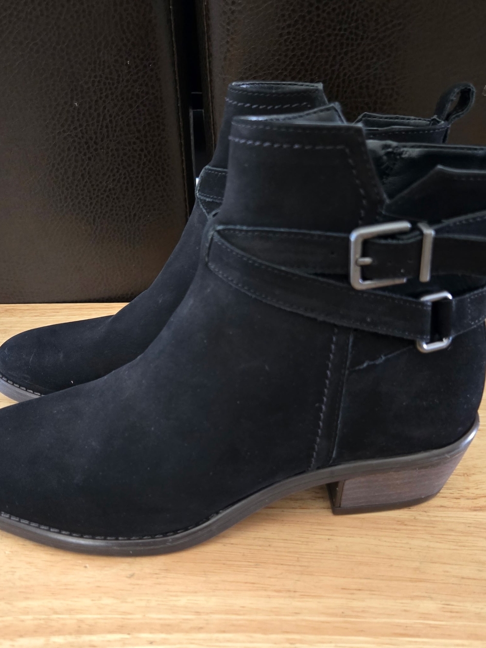 Copper Key Fairly Nubuck Buckle Hardware booties  Black Size 6